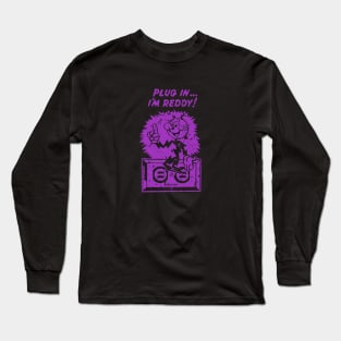 plug in reddy kilowatt distressed purple Long Sleeve T-Shirt